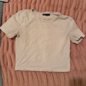 Zara White Cropped Top